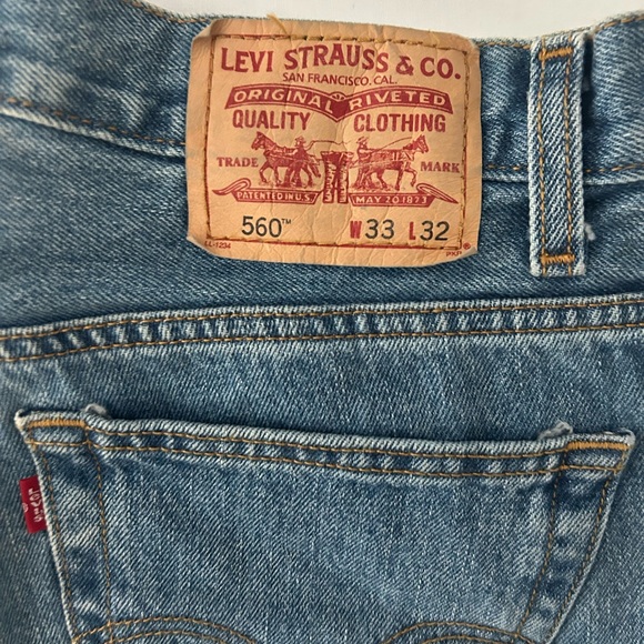Levi's Other - Levi's Light Blue Denim Jeans with Tan Leather Patch